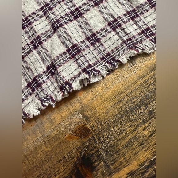 Gilded intent frayed hem Plaid Button-Up Women’s Top - Picture 8 of 9